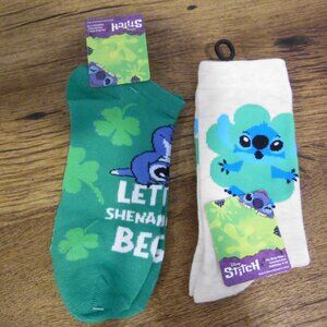 Lilo & Stitch 2 pair of socks NWT Size 4-10 getting ready for shenanigans